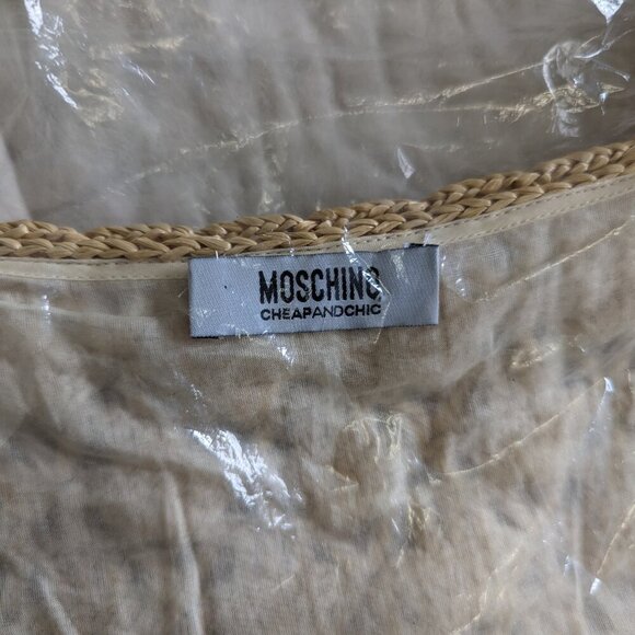 Size 8 Moschino Aeffe S.P.A. cotton crochet summer dress, neutral mini sun dress - Picture 12 of 13